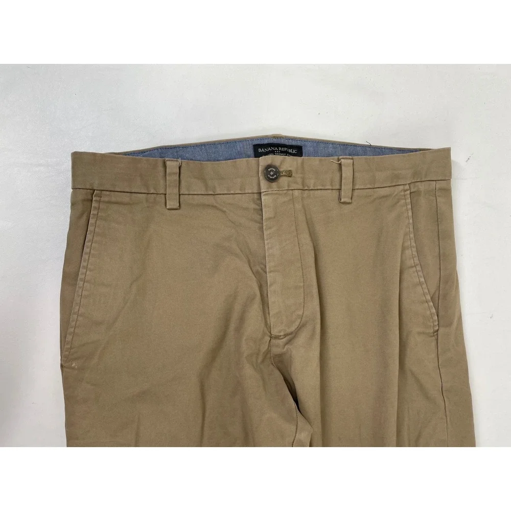 Banana Republic Fulton Skinny Chino Pants Mens 32x30 Khaki Tan Cotton Stretch